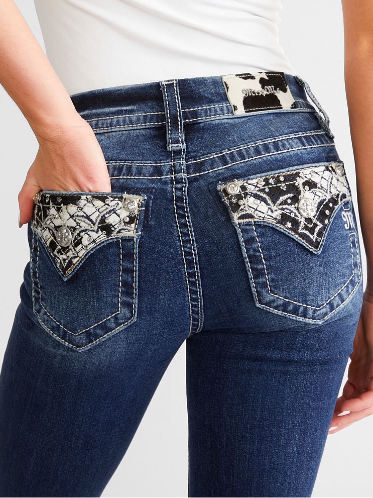 Miss Me Dark Wash Mid Rise Straight Jeans